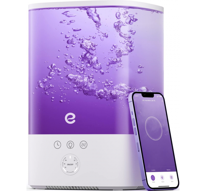 Humidifiers for Bedroom Large Room, Esemoil Smart WiFi Cool Mist Humidifiers for Baby, 3.5L Top Fill & 28dB Quiet, 40H Air Ultrasonic Diffuser with 8 Color Light, Voice Control, Compatible with Al