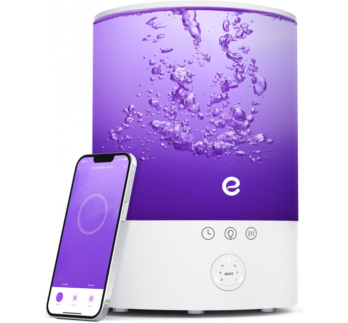 Esemoil Cool Mist Humidifiers for Bedroom Large Room, 2.5L Smart WiFi Baby Air Humidifier with Top-Fill & 28dB Quiet, 24H Ultrasonic Diffuser for Plants, 8 Color Light, Voice Control, Works with Alexa